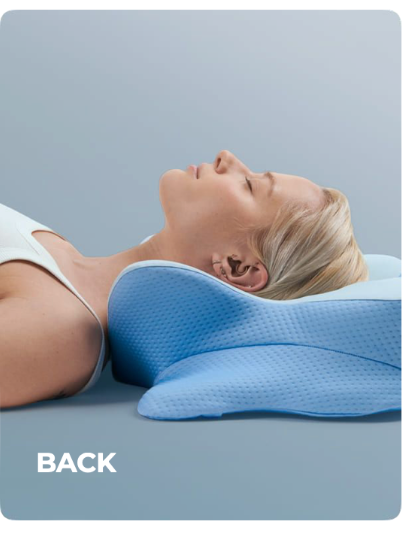 Back sleeping position on a contoured pillow